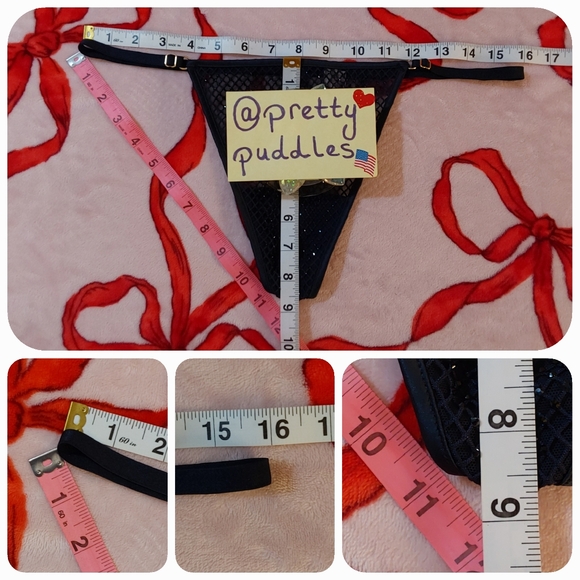 💎 XXL 2pc VS Very Sexy Ziggy Glam Shine Fishnet Bralette & V-String Set 💎 - Picture 10 of 16